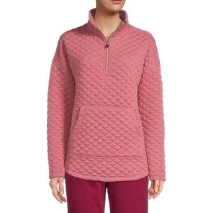 Calvin KLEIN Pink Quilted Long Drop Shoulder Pullover size Large